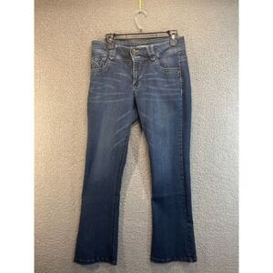 Componix Jeans Womens Blue Denim Double Button Tapered Distressed Casual Size 10